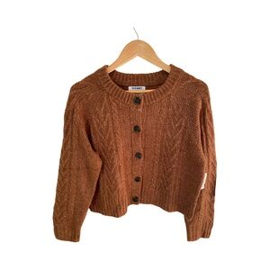 Old Navy Cropped Cable Knit Button Front Cardigan Sweater NWT Size M
